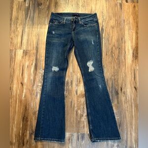Vintage Y2K Levi's Dark Blue Distressed Bootcut Jeans